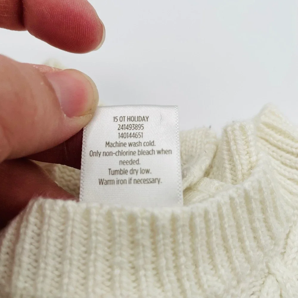 Gymboree Holiday Snowflake Fair Isle‎ Knit Sweater Dress Cream Navy Preppy 4T
